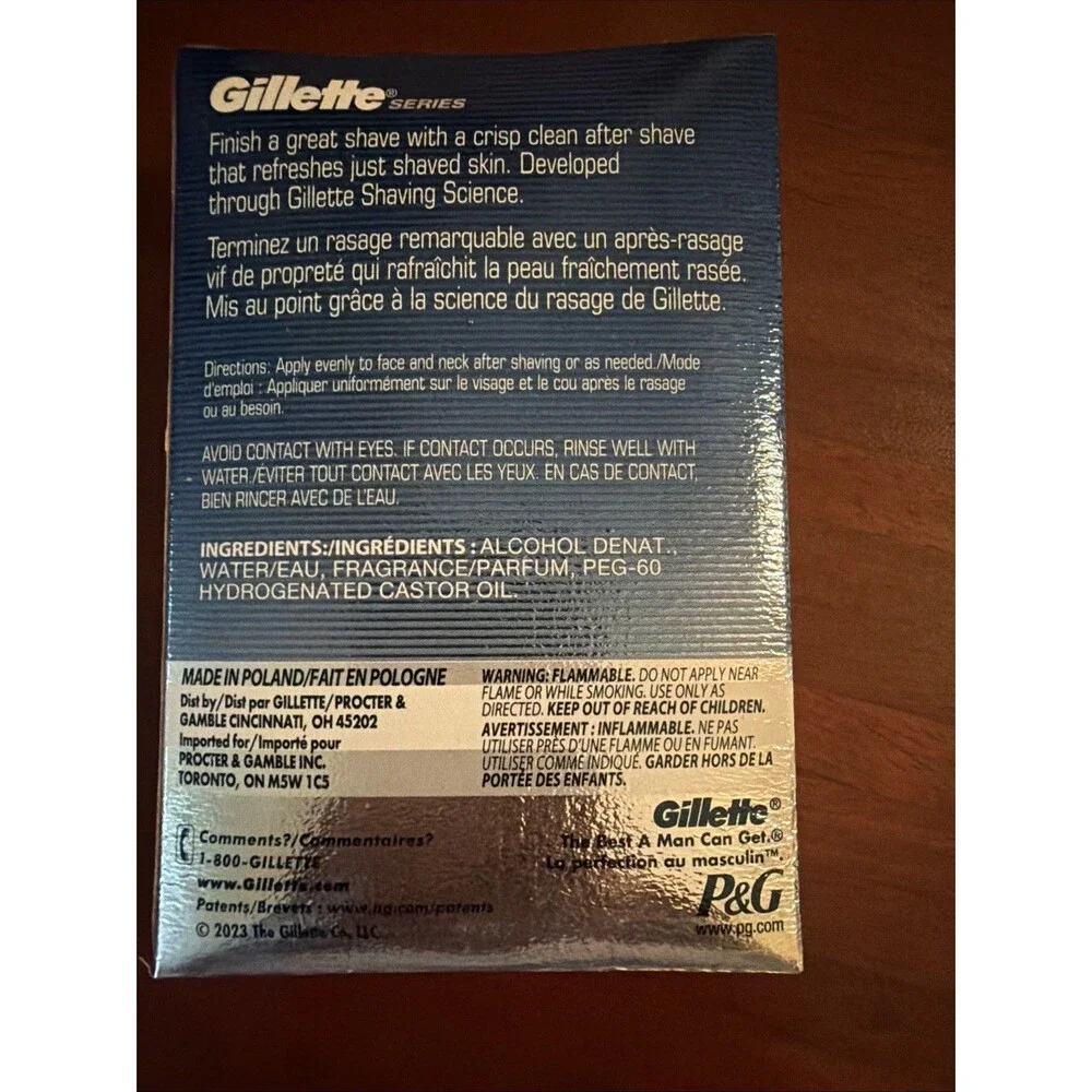 Gillette Series After Shave Splash, Cool Wave,  3.3 fl oz.  New In Original Box.